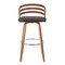 Armen Living Jayden 26" Counter Height Swivel Brown Faux Leather and Walnut Wood Bar Stool LCJYBABRWA26 - alternate 2